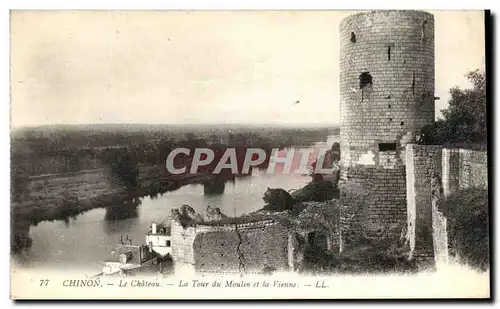 Ansichtskarte AK Chinon Le Chateau La Tour du Moulin et la Vienne