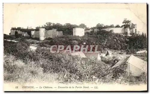 Ansichtskarte AK Chinon Le Chateau Ensemble de la Partie Nord