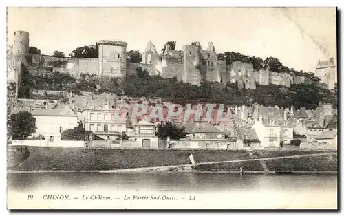 Ansichtskarte AK Chinon Le Chateau La Partie Sud Ouest