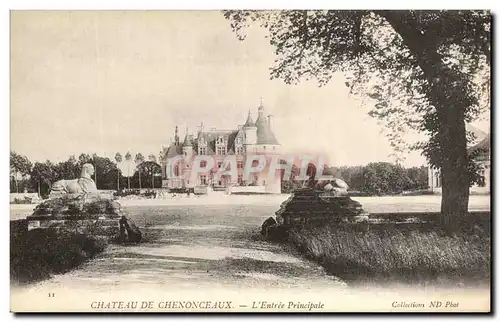 Ansichtskarte AK Chateau De Chenonceaux L&#39Entree Principale Sphinx