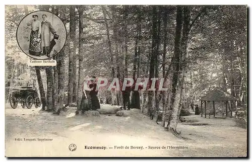 Cartes postales Ecommoy Foret De Bercey Source De l&#39Hermitiere Costume Sarthois