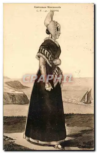 Cartes postales Costumes Normands Dieppe Folklore Costume Femme