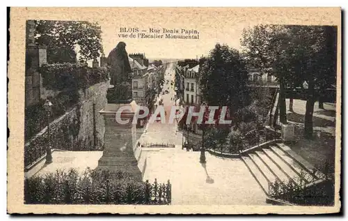 Cartes postales Blois Rue Denis Papin Vue de l&#39Escalier Monumental