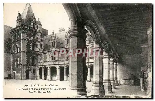 Cartes postales Blois Le Chateau Aile Louis XII Vue a travers les Colonnades