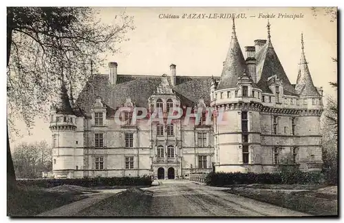 Cartes postales Chateau d'Azay Le Rideau Facade Principale