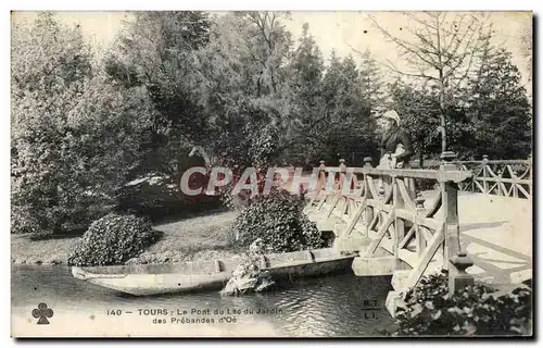 Ansichtskarte AK Tours Le Pont du Lac du Jardin des Prebandes D&#39Oe Femme (animee)