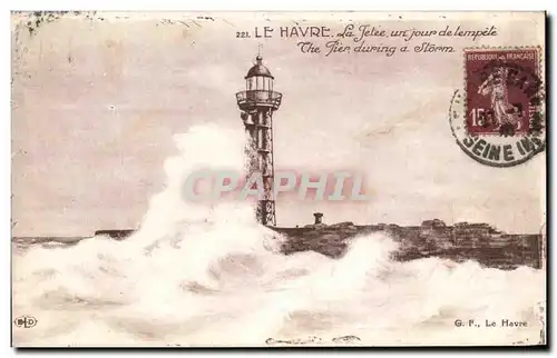 Cartes postales Le Havre La Jetee Ur Jour De Tempete