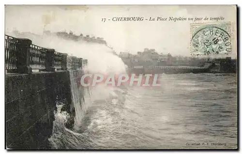 Ansichtskarte AK Cherbourg La Place Napoleon Un Jour De Tempete