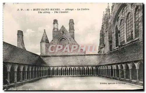 Cartes postales Mont Saint Michel Abbaye Le Cloitre