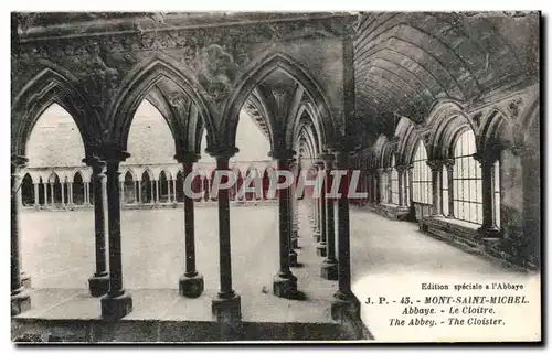 Cartes postales Mont Saint Michel Abbaye Le Cloitre