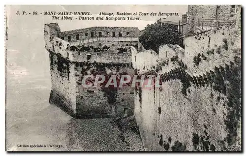 Cartes postales Mont Saint Michel Abbaye Bastion et Tour des remparts