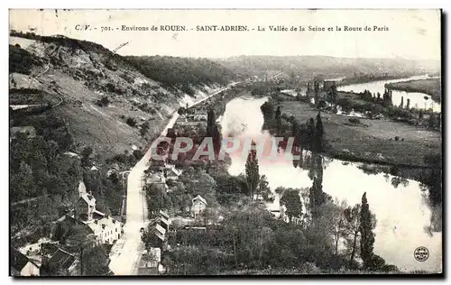 Cartes postales Environs De Rouen Saint Adrien La vallee de la Seine et la Route de paris