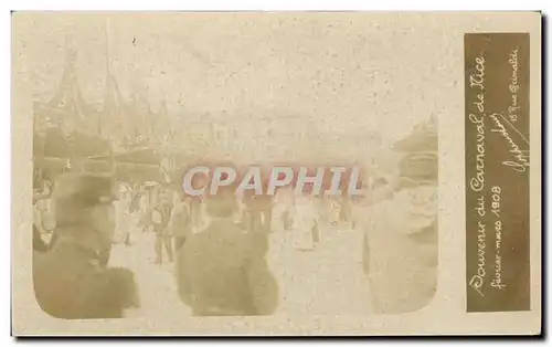 CARTE PHOTO Souvenir du Carnaval de Nice 1908