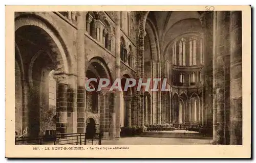 Cartes postales Le Mont St Michel La Basilique abbatiale