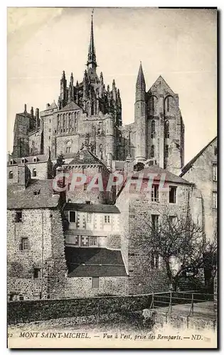 Ansichtskarte AK Mont Saint Michel Vue a L&#39Est prise des Remparts