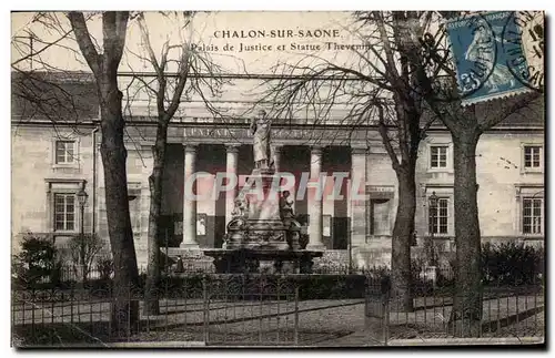 Cartes postales Chalon Sur Saone Palais de Justice et Statue Thevenin