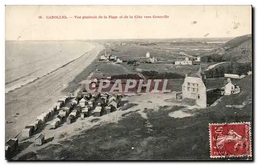 Cartes postales Carolles Vue generale de la Plage et de la Cote Vers Granville