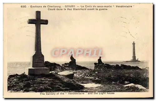 Ansichtskarte AK Environs de Cherbourg Goury La Croix du Sous marin Vendemiaire