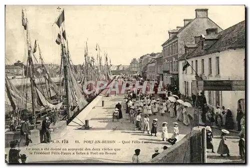 Cartes postales Port In Bessin Quay Felix Faure
