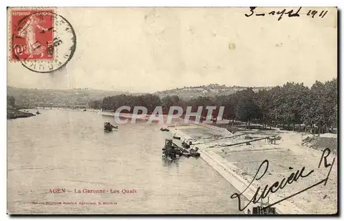 Cartes postales Agen La Garonne Les Quais
