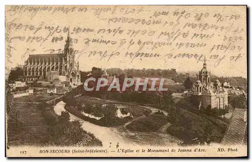 Cartes postales Bon Secours L&#39Eglise et le Monument de Jeanne d&#39Arc