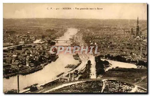 Cartes postales Rouen Vue generale vers la Seine