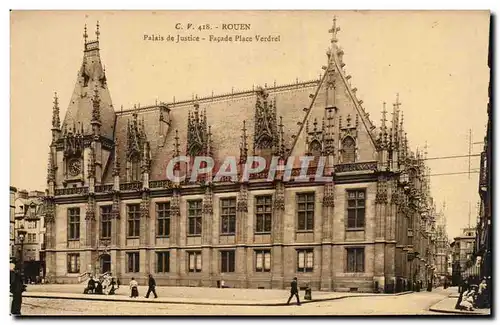 Ansichtskarte AK Rouen Palais de Justice Facade Place Verdrel