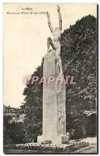 Ansichtskarte AK Le Mans Monument Wilbur Wright (1920) Aviation