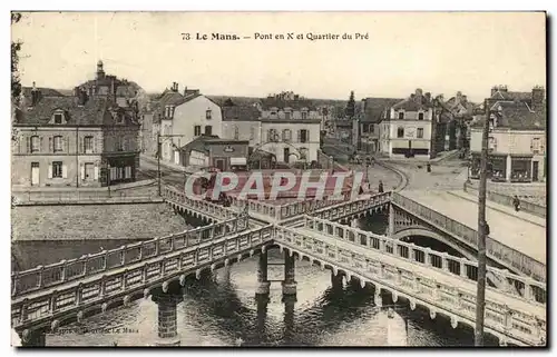 Ansichtskarte AK Le Mans Pont en X et Quartier du Pre