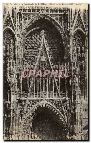 Ansichtskarte AK La Cathedrale de Rouen Detail de la Facade