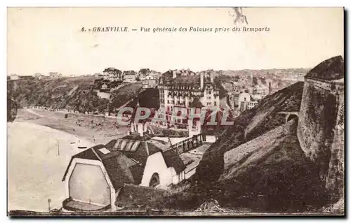 Cartes postales Granville Vue Generale des Falaises prise des Remparts