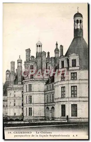 Cartes postales Chambord Le Chateau Perspective De La Facade Septentrionale