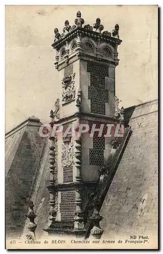 Cartes postales Chateau de Blois Cheminee aux Armes de Francois 1er