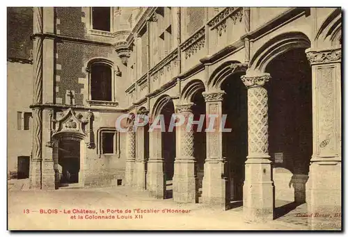 Cartes postales Blois Le Chateau la Porte de I&#39Escalier d&#39Honneur et la Colonnade Louis XII