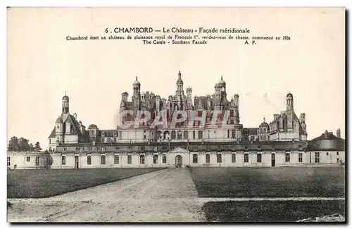 Ansichtskarte AK Chambord Le chateau Facade Meridionale