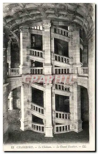 Cartes postales Chambord Le chateau Le Grand Escalier