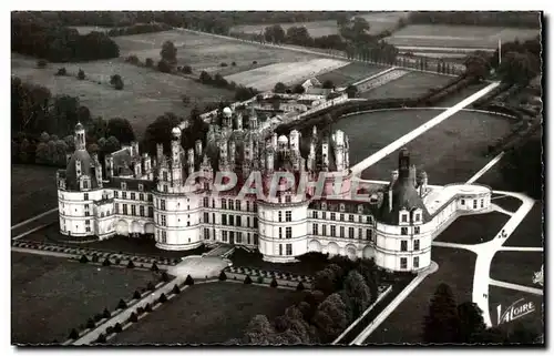 Moderne Karte Chambord Vue Aerienne du Chateau facade nord Ouest