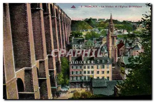 Cartes postales Morlaix Le Viaduc et I&#39Eglise St Melaine