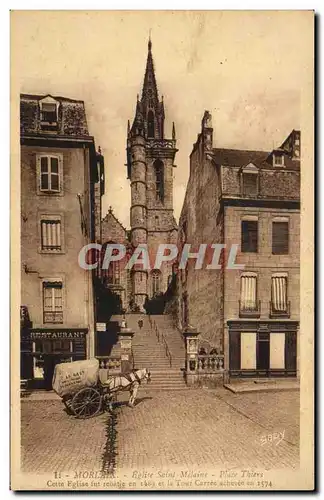 Ansichtskarte AK Morlaix Eglise Saint Melaine Place Thiers