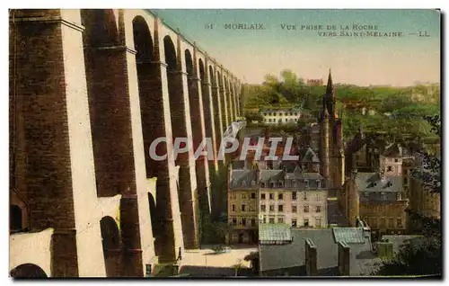 Cartes postales Morlaix Vue Prise De La Rocher Vers Saint Melaine