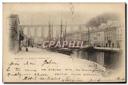 Ansichtskarte AK Morlaix Le Viaduc et le Bassin a flot Bateaux