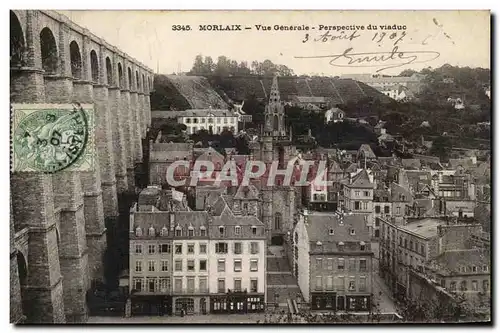 Cartes postales Morlaix Vue Generale Perspectve du Viaduc