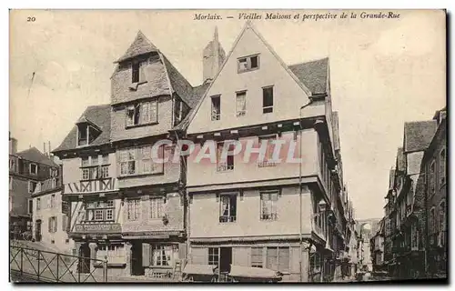 Cartes postales Morlaix Vieilles Maisons et perspective de la Grande Rue