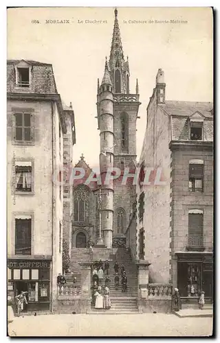 Cartes postales Morlaix Le chateau Le Calvaire De Saint Melaine Enfants (animee)