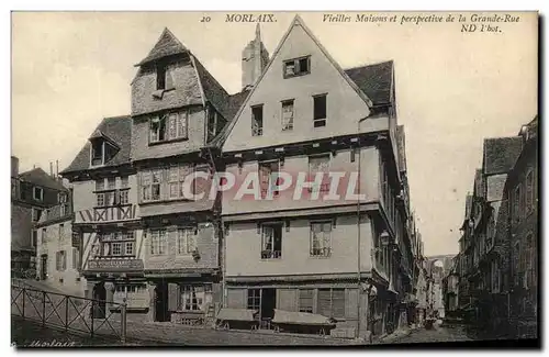 Cartes postales Morlaix Vieilles Maisons Et Perspective De La Grande Rue