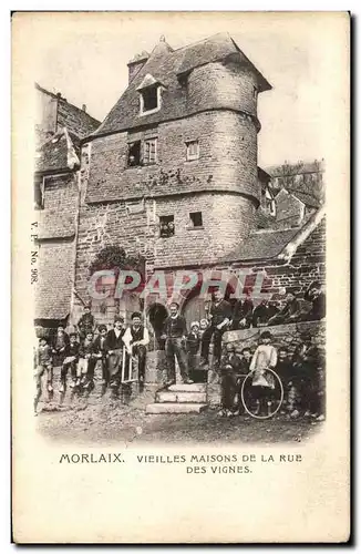 Cartes postales Morlaix Vieilles Maisons De La Rue Des Vignes Enfants