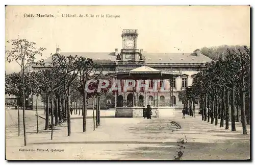 Cartes postales Morlaix L'Hotel De Ville Et Le Kiosque