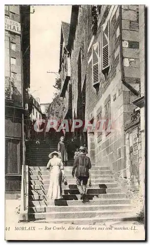 Cartes postales Morlaix Rue Courbe Dite Des Escaliers Aux Cent Marches