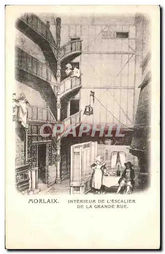 Ansichtskarte AK Morlaix Interieur De L&#39Escalier De La Grande Rue