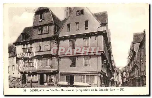 Cartes postales Morlaix Vieilles Maisons et Perspective de la Grande Rue